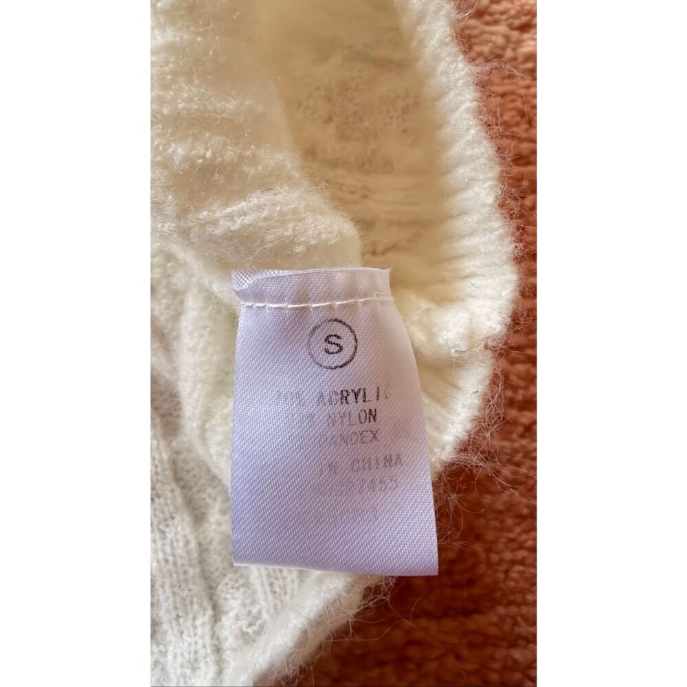 Tic Toc White Cable Knit Sweater Dress Size S Soft Minimalist Cozy - Picture 5 of 9
